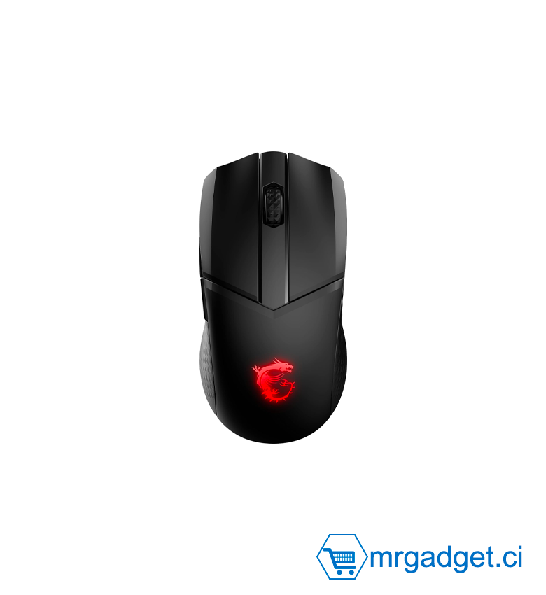 MSI CLUTCH GM41 LIGHTWEIGHT V2 Souris Gaming - Capteur Optique 16000 DPI, Symétrique, Switches OMRON 60M+ Clics, 6 Boutons, Câble FriXionFree, Latence 1ms, RGB Mystic Light, 65g - Filaire