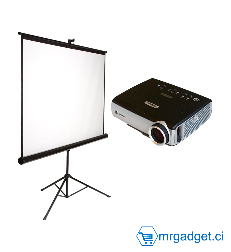 Ecran de Vidéoprojecteur avec support - 120 pouces (Vidéo Projecteur vendu séparément )