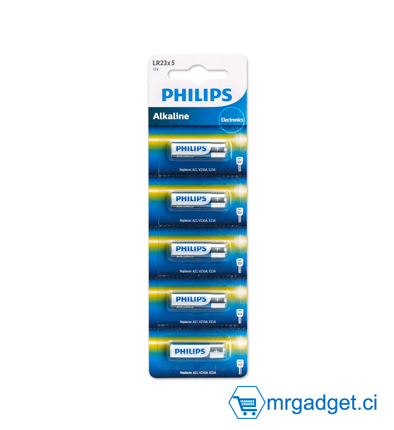Philips LR23 23A 12V Minicells alcalines Batterie - Lot de 5 piles