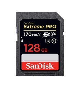 SANDISK - Carte mémoire SDXC SanDisk Extreme PRO 128 Go Jusqu'à 170 Mo/s, Classe 10, U3, V30 UHS-I.