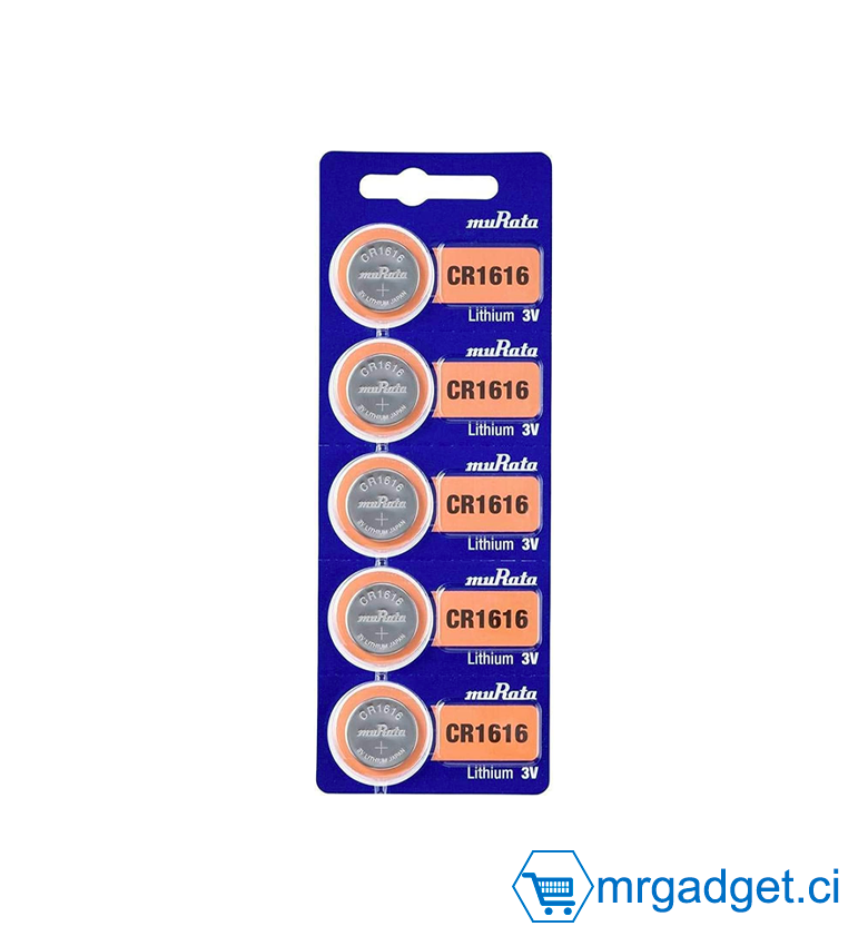 Lot de 5 Piles MURATA LITHIUM CR1632 3V - Pile Bouton