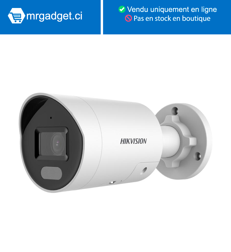 HIKVISION DS-2CD2047G2-LU/SL(4mm)(C)(O-STD)  Caméra 4MP IP Bulle ColorVu Lumière stroboscopique et avertissement sonore Mini caméra réseau fixe