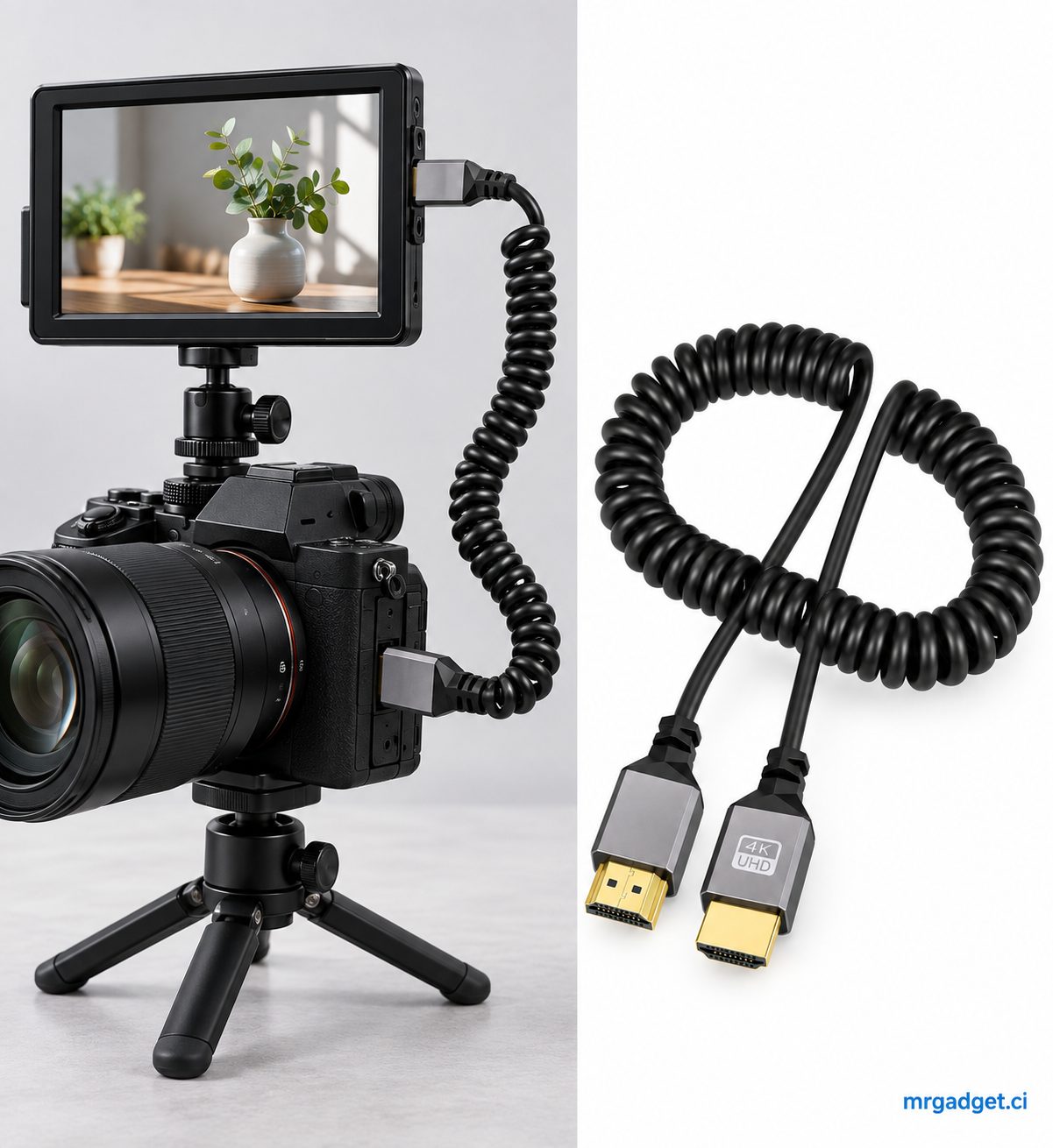 Câble HDMI vers HDMI Flexible 2,4 m – 4K 60 Hz pour Appareil Photo, Caméra et Moniteur Vidéo